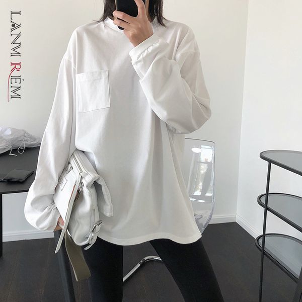women white big size pockets t-shirt arrivals round neck long sleeve fashion spring autumn 2e1515 210507
women white big size pockets t-shirt arrivals round neck long sleeve fashion spring autumn 2e1515 210507