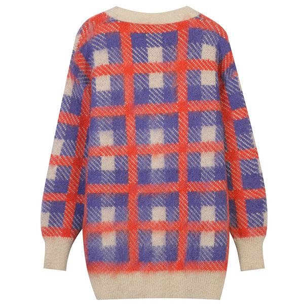 829 large size 2021 spring autumn brand same style sweater long sleeve v neck plaid fashion womens clothes womens cardigan mingmei, White;black
829 large size 2021 spring autumn brand same style sweater long sleeve v neck plaid fashion womens clothes womens cardigan mingmei, White;black