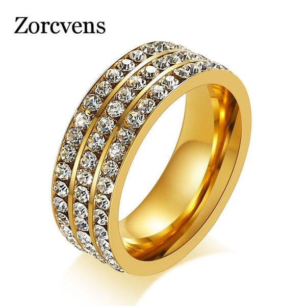 cluster rings modyle fashion wedding for women gold-color stainless steel 3 row crystal cubic zirconia ring jewelry wholesale, Golden;silver
cluster rings modyle fashion wedding for women gold-color stainless steel 3 row crystal cubic zirconia ring jewelry wholesale, Golden;silver