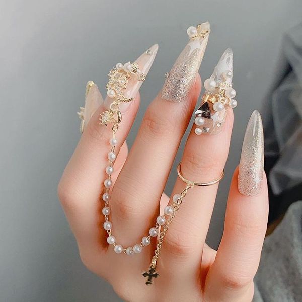 nail art decorations 1pcs jewelry pearl alloy pendant ring tassel chain decoration rhinestones accessories design, Silver;gold
nail art decorations 1pcs jewelry pearl alloy pendant ring tassel chain decoration rhinestones accessories design, Silver;gold