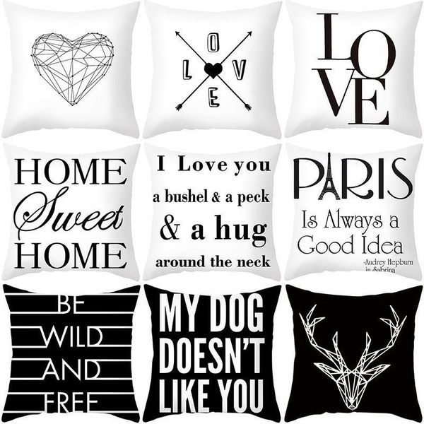 pillow case 1 pcs microfiber black white letter throw decorative cover pillowcase home decor for sofa couch
pillow case 1 pcs microfiber black white letter throw decorative cover pillowcase home decor for sofa couch