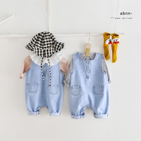baby romper 2021 spring born boys and girls denim overalls sleeveless jumpsuit kids clothing jumpsuits, Blue
baby romper 2021 spring born boys and girls denim overalls sleeveless jumpsuit kids clothing jumpsuits, Blue