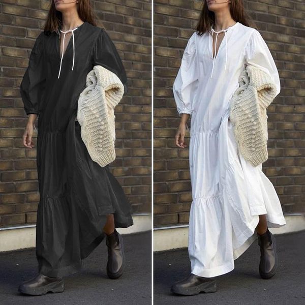 casual dresses women's spring sundress zanzea 2021 stylish ruffle dress puff sleeve maxi vestidos female v neck robe femme plus size 5x, Black;gray
casual dresses women's spring sundress zanzea 2021 stylish ruffle dress puff sleeve maxi vestidos female v neck robe femme plus size 5x, Black;gray