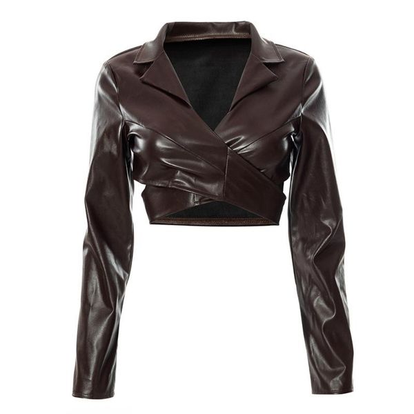 women's jackets spring autumn faux leather casual fashion jacket pu turn down collar long sleeve lace up coat female streetwears, Black;brown
women's jackets spring autumn faux leather casual fashion jacket pu turn down collar long sleeve lace up coat female streetwears, Black;brown