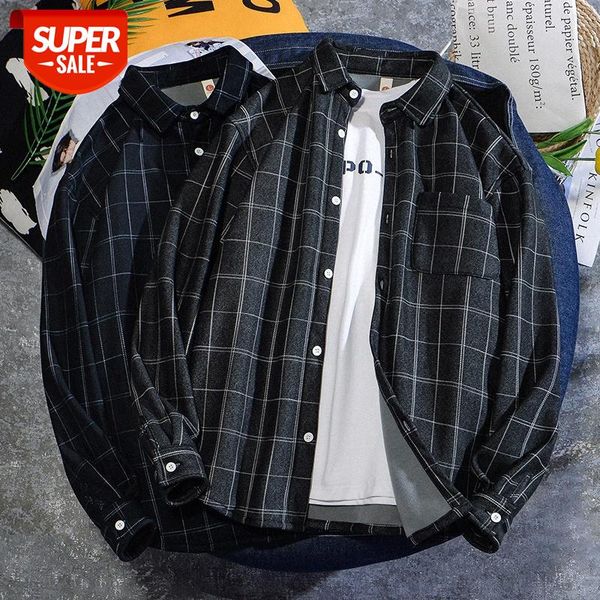 plush thick plaid shirt retro hong kong style warm long-sleeved cardigan jacket men #p53f, White;black
plush thick plaid shirt retro hong kong style warm long-sleeved cardigan jacket men #p53f, White;black