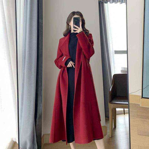off season large wool coat women's 2021 autumn and winter thin woolen thickened high-grade, Black
off season large wool coat women's 2021 autumn and winter thin woolen thickened high-grade, Black