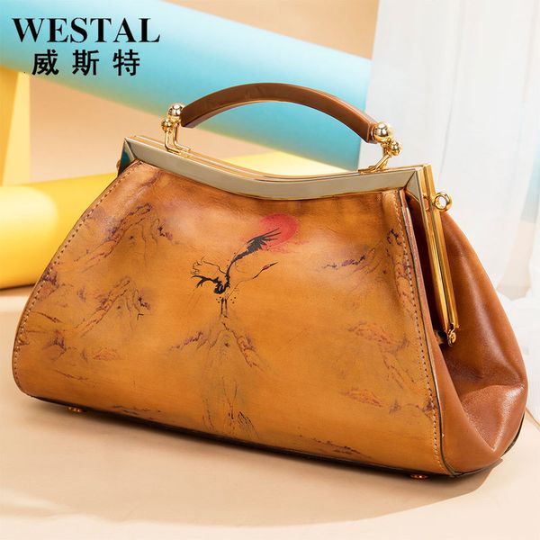 handbag painted leather women's hand held dinner bag fashion
handbag painted leather women's hand held dinner bag fashion