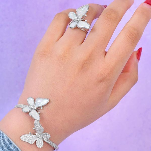 earrings & necklace blachette jewelry luxury noble gorgeous unique design romantic butterfly bangles ring set bridal wedding engagement, Silver
earrings & necklace blachette jewelry luxury noble gorgeous unique design romantic butterfly bangles ring set bridal wedding engagement, Silver