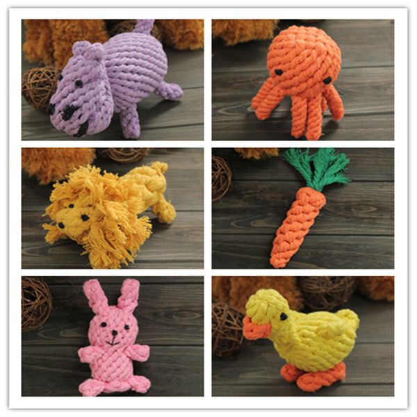 teddy dog chewable ball samoye golden pet toy molar cotton rope doll animal