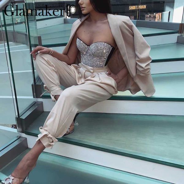 glamaker two piece set blazer suit lace up casual and pants office ladies fashion streetwear female co ord 210930, White
glamaker two piece set blazer suit lace up casual and pants office ladies fashion streetwear female co ord 210930, White
