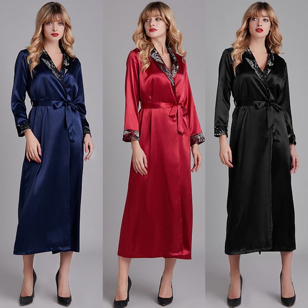 homewear long sleepwear lace lady solid color dressing gowns for women bathrobe gown nightgown clothes nightwear lingerie, Black;red
homewear long sleepwear lace lady solid color dressing gowns for women bathrobe gown nightgown clothes nightwear lingerie, Black;red