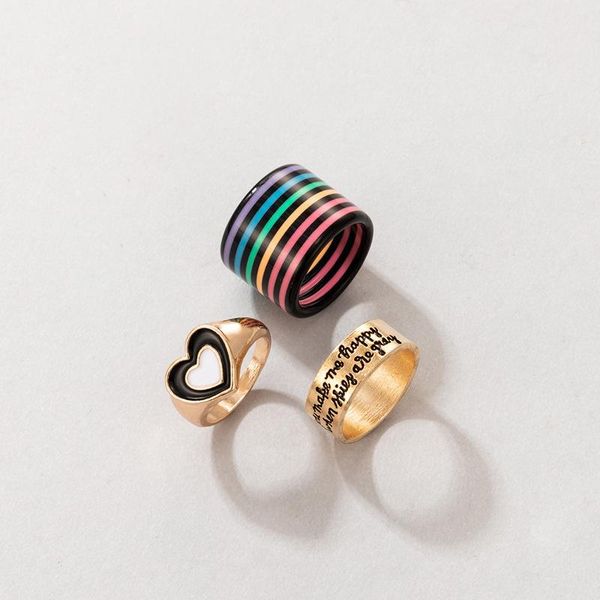 wedding rings 3pcs colorful acrylic drop oil ring letter pattern love heart metal for women girls simple 2021 trend jewelry gifts, Slivery;golden
wedding rings 3pcs colorful acrylic drop oil ring letter pattern love heart metal for women girls simple 2021 trend jewelry gifts, Slivery;golden