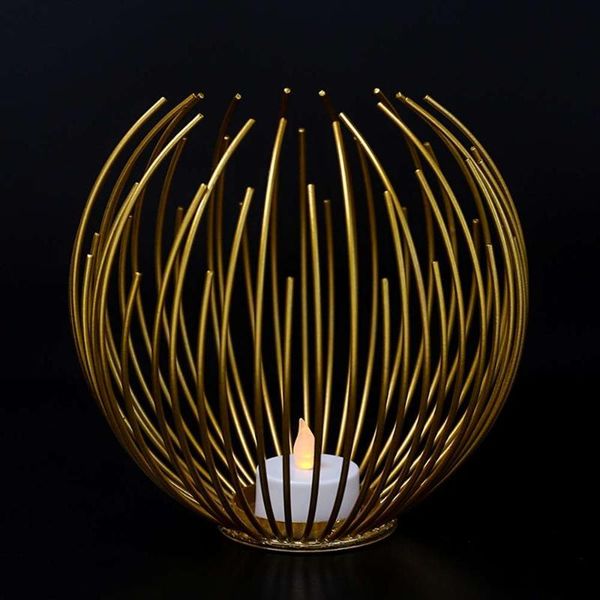 candle holders 1pc nordic iron geometric round wrought christmas home decor