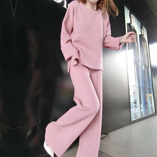 women's polos fashion suit 2021 winter split long sleeve knit sweater wide leg pants knitted two-piece, White
women's polos fashion suit 2021 winter split long sleeve knit sweater wide leg pants knitted two-piece, White