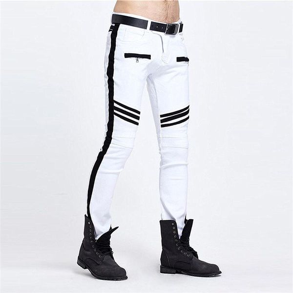 men's jeans 2021 streetwear skinny for men white black patchwork ripped trousers fashion casual slim fit biker hip hop denim pants, Blue
men's jeans 2021 streetwear skinny for men white black patchwork ripped trousers fashion casual slim fit biker hip hop denim pants, Blue
