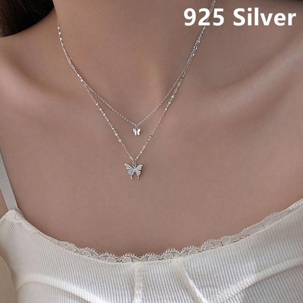 chains korean version of 925 sterling silver glitter diamond butterfly double necklace simple design temperament clavicle chain jewelry
chains korean version of 925 sterling silver glitter diamond butterfly double necklace simple design temperament clavicle chain jewelry