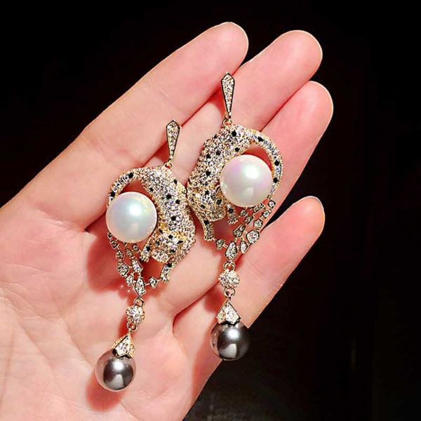 dangle & chandelier luxury pearl black spot leopard court earrings for women baroque zircon vintage animals celebration classic ear jewelry, Silver
dangle & chandelier luxury pearl black spot leopard court earrings for women baroque zircon vintage animals celebration classic ear jewelry, Silver