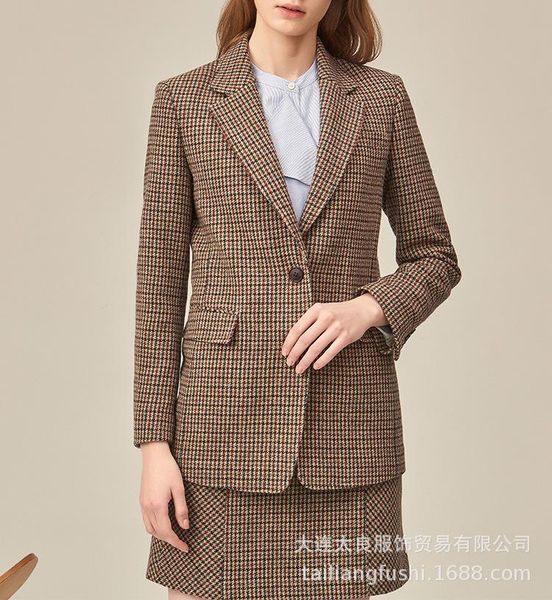 women's tracksuits dalian tailiang clothing dog home tweed lattice slim temperament suit fashion coat, Gray
women's tracksuits dalian tailiang clothing dog home tweed lattice slim temperament suit fashion coat, Gray