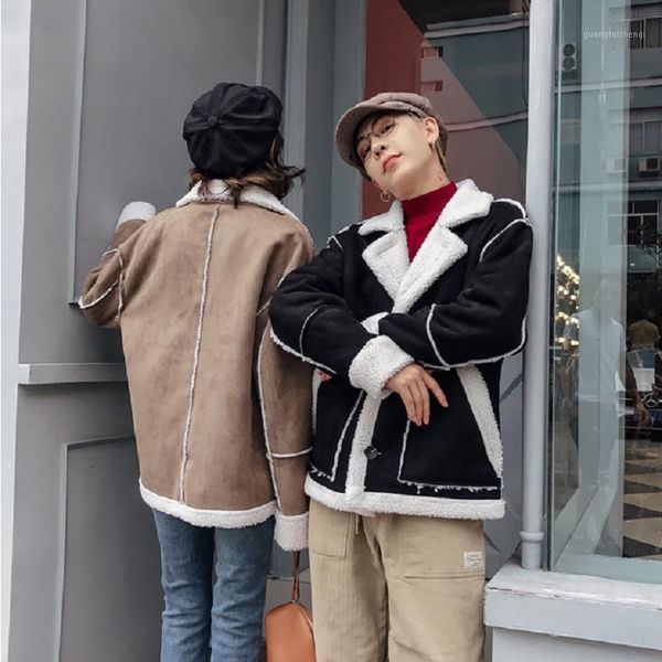 men's down & parkas plus fat size loose coat couples casual lamb-like lamb wool korean version of the trend clothing, Black
men's down & parkas plus fat size loose coat couples casual lamb-like lamb wool korean version of the trend clothing, Black