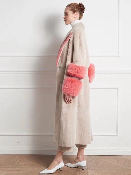arlene sain contrast style / swakara modified otter long fur coat female, Black
arlene sain contrast style / swakara modified otter long fur coat female, Black