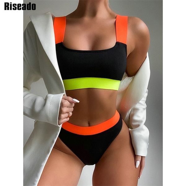 riseado ribbed bikini's swimsuits high waist swimwear bandeau bathing suits solid patchwork biquini beachwear 210722, White;black
riseado ribbed bikini's swimsuits high waist swimwear bandeau bathing suits solid patchwork biquini beachwear 210722, White;black