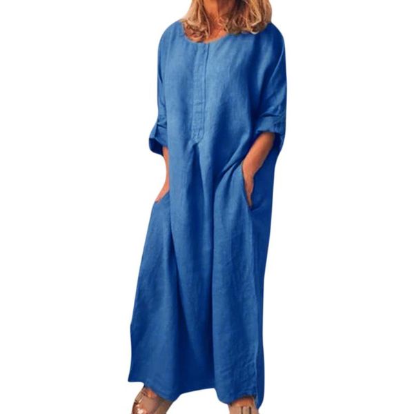 casual dresses women loose solid full sleeve maxi long dress summer comfy with pockets o-neck straight sundress vestidos robes, Black;gray
casual dresses women loose solid full sleeve maxi long dress summer comfy with pockets o-neck straight sundress vestidos robes, Black;gray
