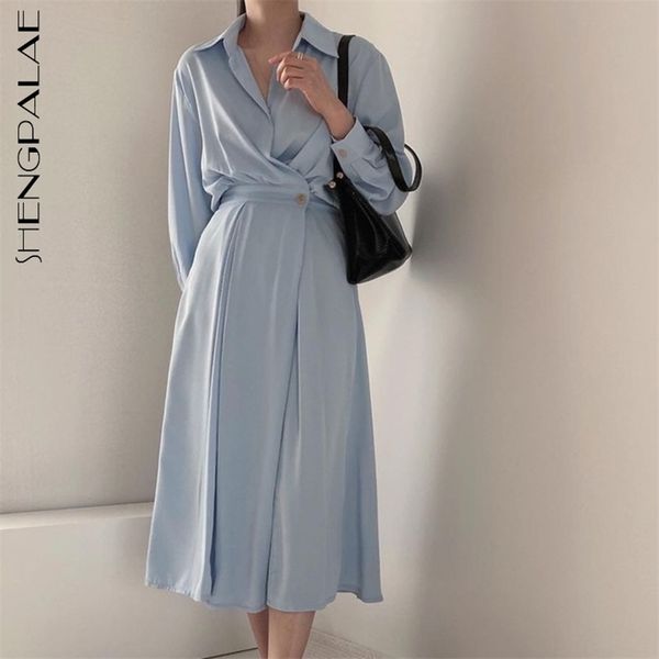 minimalist dress women's spring lapel single button waist long sleeve solid color mid-calf dresses female 210427, White
minimalist dress women's spring lapel single button waist long sleeve solid color mid-calf dresses female 210427, White