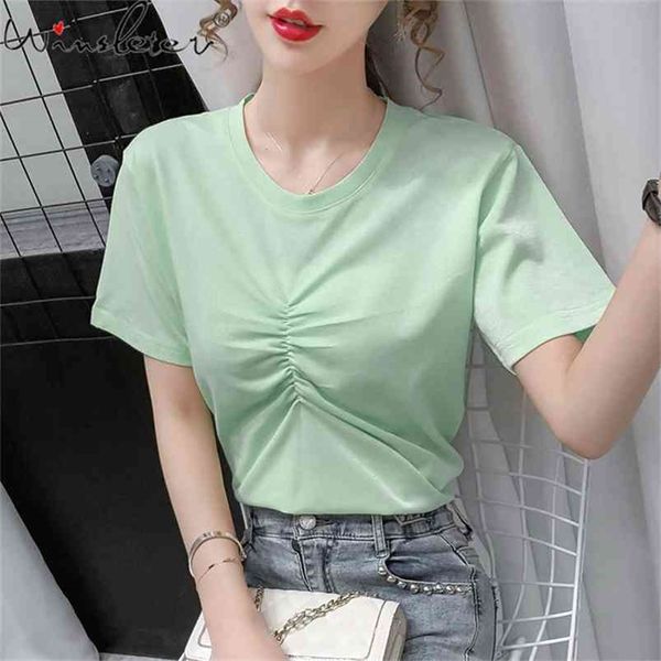 summer korean style cotton t-shirt solid o-neck drape loose women short sleeve bottoming shirt all match tees t14104a 210421, Black;gray
summer korean style cotton t-shirt solid o-neck drape loose women short sleeve bottoming shirt all match tees t14104a 210421, Black;gray