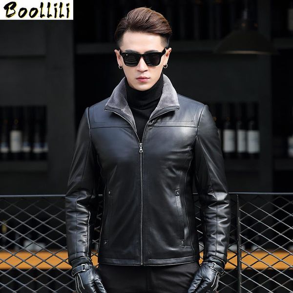 men's leather & faux boollili winter warm real jacket men fur casual sheepskin wool coat jaqueta de couro, Black
men's leather & faux boollili winter warm real jacket men fur casual sheepskin wool coat jaqueta de couro, Black