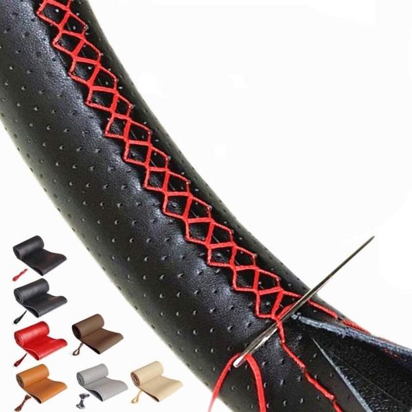 steering wheel covers car cover fiber leather for 38cm with needle braid on skidproof styling interior accessorie
steering wheel covers car cover fiber leather for 38cm with needle braid on skidproof styling interior accessorie