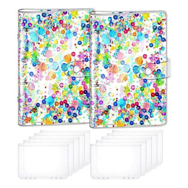 2pc a6 size 6 holes binder cover glitter quicksand soft pvc planner protector budget with 10pcs gift wrap
2pc a6 size 6 holes binder cover glitter quicksand soft pvc planner protector budget with 10pcs gift wrap