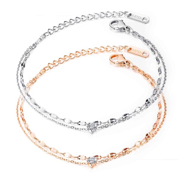 fashionable and small double layer single drill stainless steel hand ornament plated rose gold lady titanium bracelet, Golden;silver
fashionable and small double layer single drill stainless steel hand ornament plated rose gold lady titanium bracelet, Golden;silver