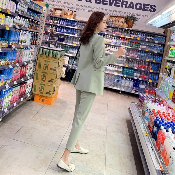 women's suits & blazers autumn large size casual suit female 2021 spring korean fashion slim small jacket + nine pants two-piece, White;black
women's suits & blazers autumn large size casual suit female 2021 spring korean fashion slim small jacket + nine pants two-piece, White;black