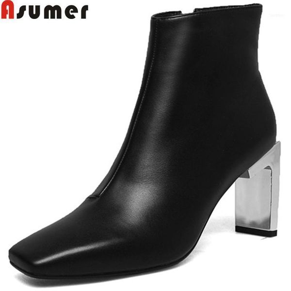 boots asumer 2021 ankle women square toe zip genuine leather high heels shoes elegant prom autumn11, Black
boots asumer 2021 ankle women square toe zip genuine leather high heels shoes elegant prom autumn11, Black