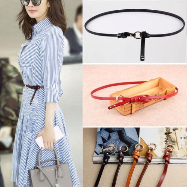 belts 2021 high-grade thin women's belt genuine leather knot decorative female cowhide waist strap fashion quality, Black;brown 
belts 2021 high-grade thin women's belt genuine leather knot decorative female cowhide waist strap fashion quality, Black;brown