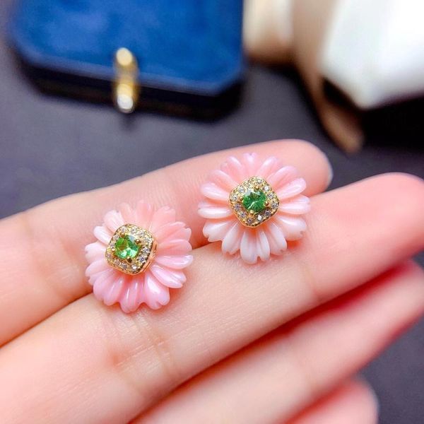 stud meibapj natural tsavorite gemstone pink shell flower earrings real 925 silver fine charm jewelry for women, Golden;silver
stud meibapj natural tsavorite gemstone pink shell flower earrings real 925 silver fine charm jewelry for women, Golden;silver