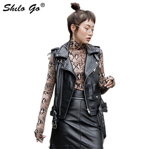 women's vests genuine leather vest moto notched neck solid buckle belted zip sleeveless coat women autumn casual black highstreet outwe, Black;white
women's vests genuine leather vest moto notched neck solid buckle belted zip sleeveless coat women autumn casual black highstreet outwe, Black;white