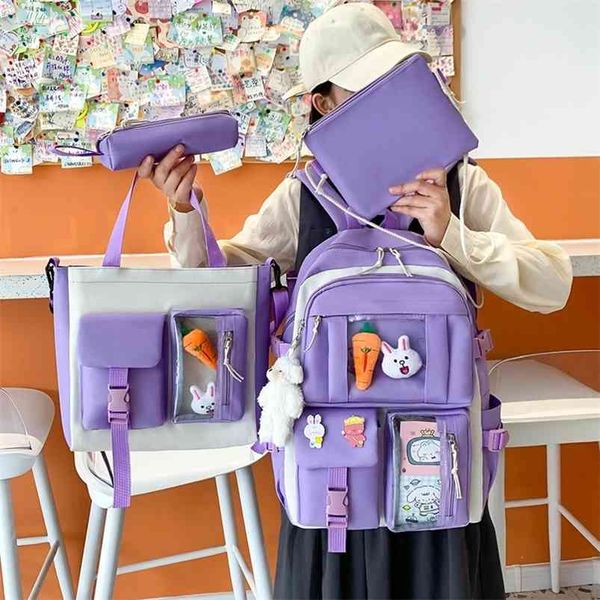 4 piece set fashion women backpack casual classical large lapcute casual fashion school bags 210922
4 piece set fashion women backpack casual classical large lapcute casual fashion school bags 210922