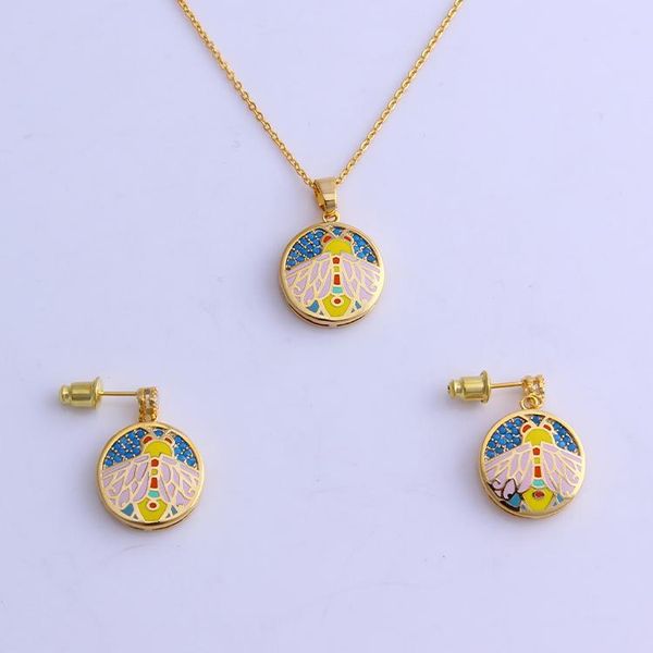 earrings & necklace vintage ethnic colorful enamel bee jewelry set women's elegant pendant anniversary gift, Silver
earrings & necklace vintage ethnic colorful enamel bee jewelry set women's elegant pendant anniversary gift, Silver