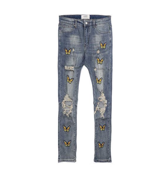 men's jeans gaojiefeng heavy industry three-dimensional cutting hole bee butterfly embroidery pattern small leg jeans, Blue
men's jeans gaojiefeng heavy industry three-dimensional cutting hole bee butterfly embroidery pattern small leg jeans, Blue