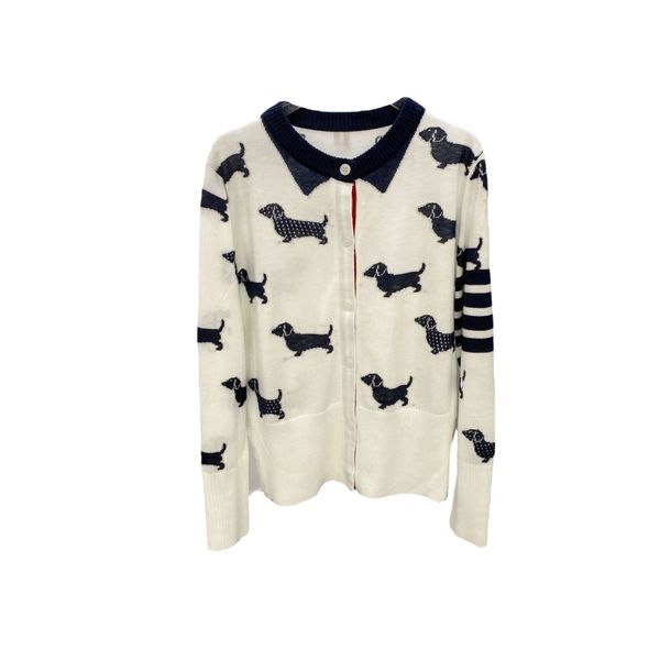 8262tb fake collar cardigan female mosaic full body pattern sweater college style lovely dog aging round neck, White
8262tb fake collar cardigan female mosaic full body pattern sweater college style lovely dog aging round neck, White