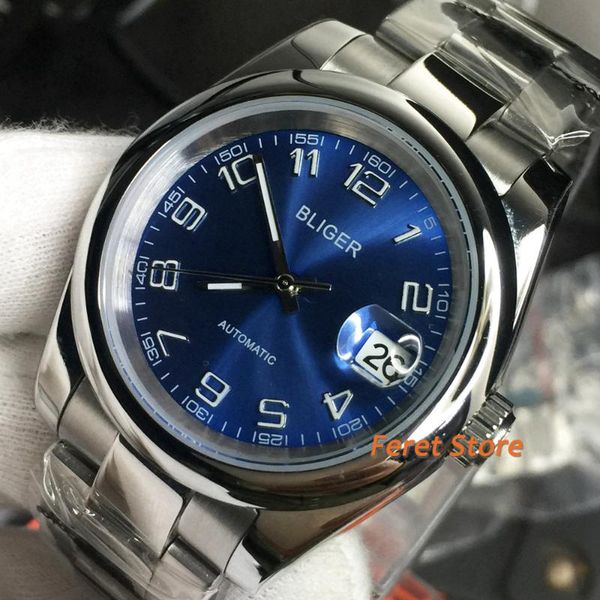 39mm blue automatic men watch 21 jewels miyota 8215 movement sapphire crystal steel band date display wristwatches, Slivery;brown
39mm blue automatic men watch 21 jewels miyota 8215 movement sapphire crystal steel band date display wristwatches, Slivery;brown