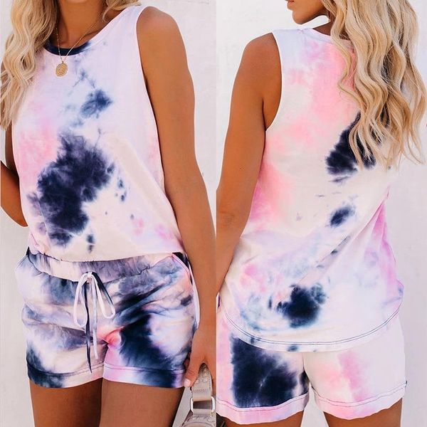 summer letter casual slim womens sleepwears round neck sleeveless shorts set pajamas polyester printed tie dye loose large size 2piece, Black;red
summer letter casual slim womens sleepwears round neck sleeveless shorts set pajamas polyester printed tie dye loose large size 2piece, Black;red