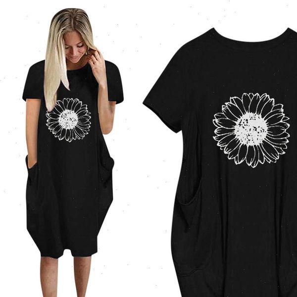 casual loose with pocket womens dresses sunflower o neck long t shirt streetwear plus size 5xl vestidos, Black;gray
casual loose with pocket womens dresses sunflower o neck long t shirt streetwear plus size 5xl vestidos, Black;gray