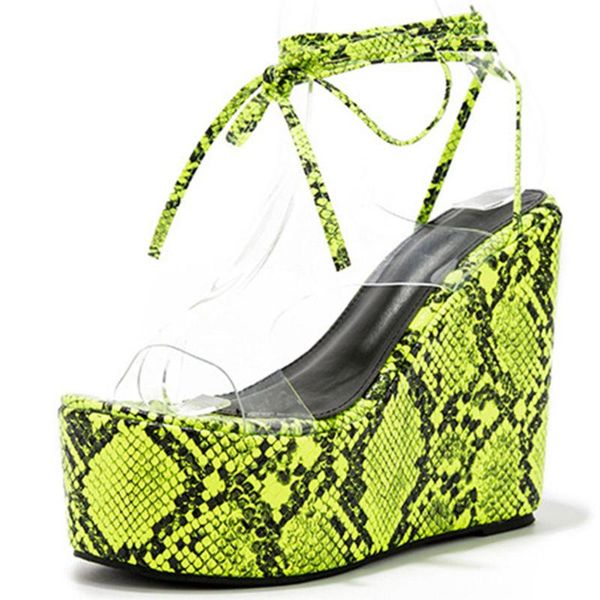 women shoes platform sandals peep toe high wedges heel ankle strap sandalia snake print female pvc upper, Black
women shoes platform sandals peep toe high wedges heel ankle strap sandalia snake print female pvc upper, Black
