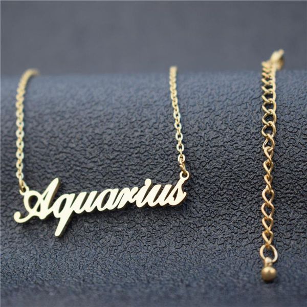 chains letter aquarius pendant necklace for women 12 zodiac constellation gold stainless steel chain womens necklaces wedding, Silver
chains letter aquarius pendant necklace for women 12 zodiac constellation gold stainless steel chain womens necklaces wedding, Silver