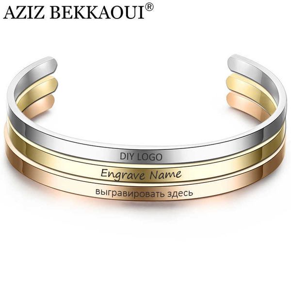 aziz bekkaoui simple style rose gold color diy letter open cuff bangles for women engrave name jewerly dropshipping q0719, Black
aziz bekkaoui simple style rose gold color diy letter open cuff bangles for women engrave name jewerly dropshipping q0719, Black