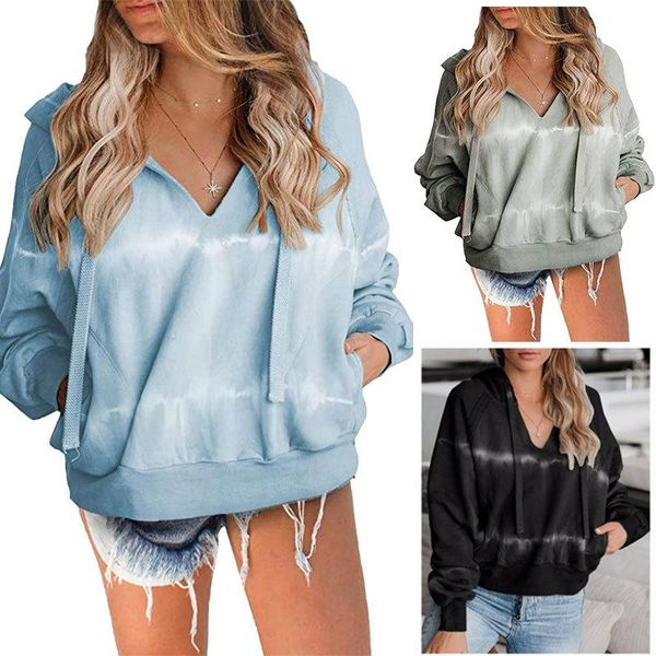 women's hoodies & sweatshirts autumn winter tie dye printing hooded sweatshirt long sleeve v-neck loose casual coat plus size women clo, Black
women's hoodies & sweatshirts autumn winter tie dye printing hooded sweatshirt long sleeve v-neck loose casual coat plus size women clo, Black