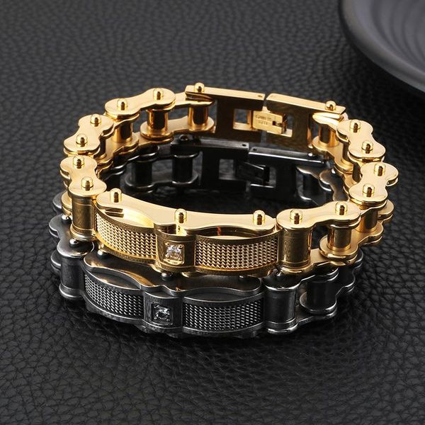 82g weight 15mm 8.66'' gold/ black stainless steel motorcycle link chain bracelet mens zircon bangle cuff cool jewelry gifts link,
82g weight 15mm 8.66'' gold/ black stainless steel motorcycle link chain bracelet mens zircon bangle cuff cool jewelry gifts link,