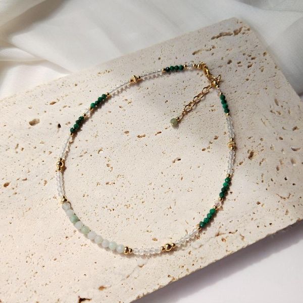 lii ji malachite jade clear quartz 14k gold filled anklet 24+3cm natural stone handmade jewelry for women gift anklets, Red;blue
lii ji malachite jade clear quartz 14k gold filled anklet 24+3cm natural stone handmade jewelry for women gift anklets, Red;blue